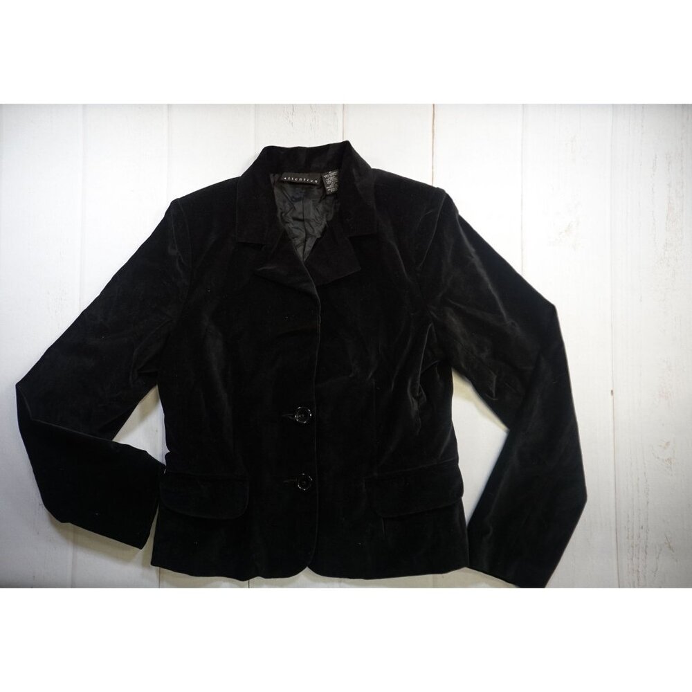 Attention Women’s Black Velour Jacket - Size 10 - Picture 2 of 8